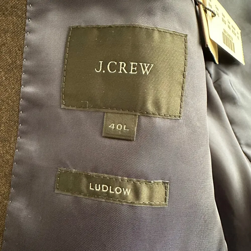 J‎ Crew NWT Ludlow 100% Italian Wool Slim Fit Heathered Navy Blazer Jacket 40 L